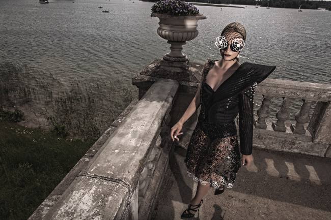 Mauro Lorenzo Fashion Photographer Editorial Haute Couture Black Deconstruction Vilnius Lake 3D